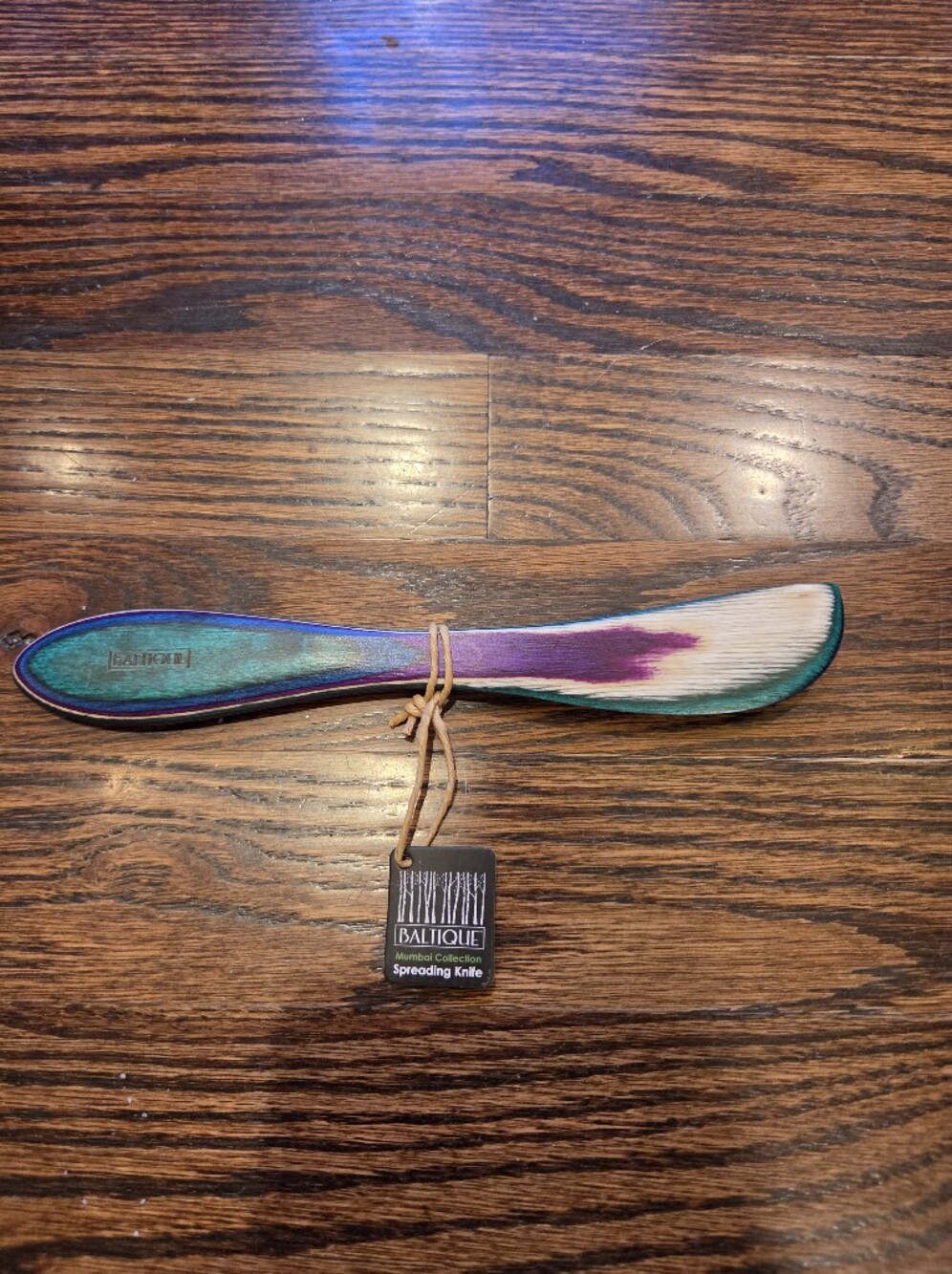 Multicolor Wooden Spreader Knife - Teal & Purple By Total Bamboo